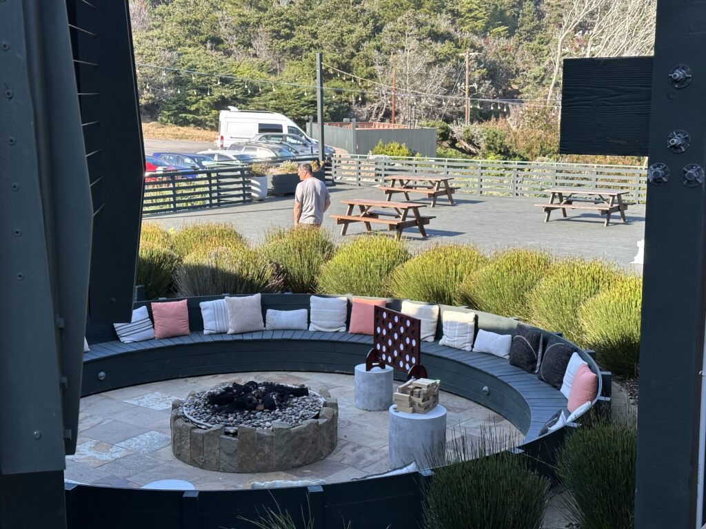 Fire pit at resort